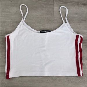 White Brandy Melville Tank W/ Red Stripes
